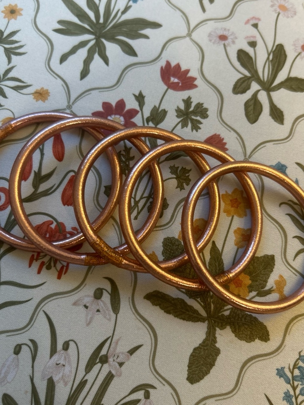 Buddha girl all weather bracelets in rose gold - set of 5 size SMALL